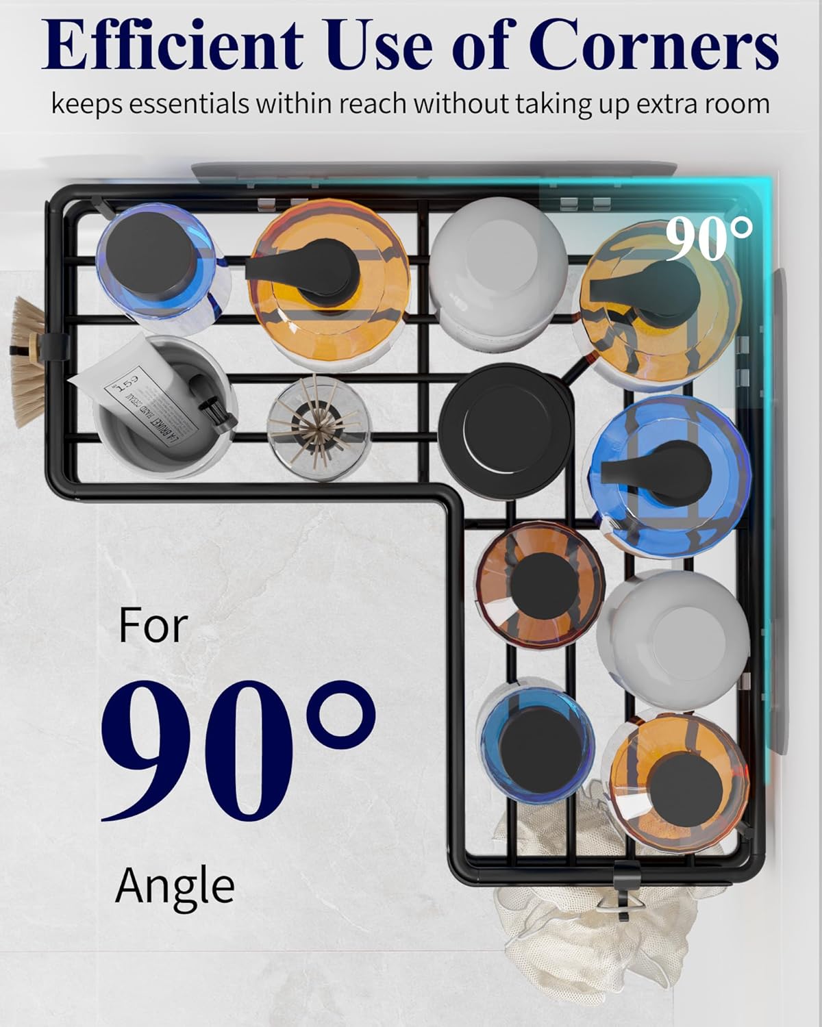 Kitsure Corner Shower Caddy 2 Pack Adhesive Bathroom Shelf Storage