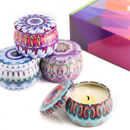 Decomajic 4-Pack Scented Candle Gift Set 4×4.4oz – Luxury Fragrance for Women’s Home