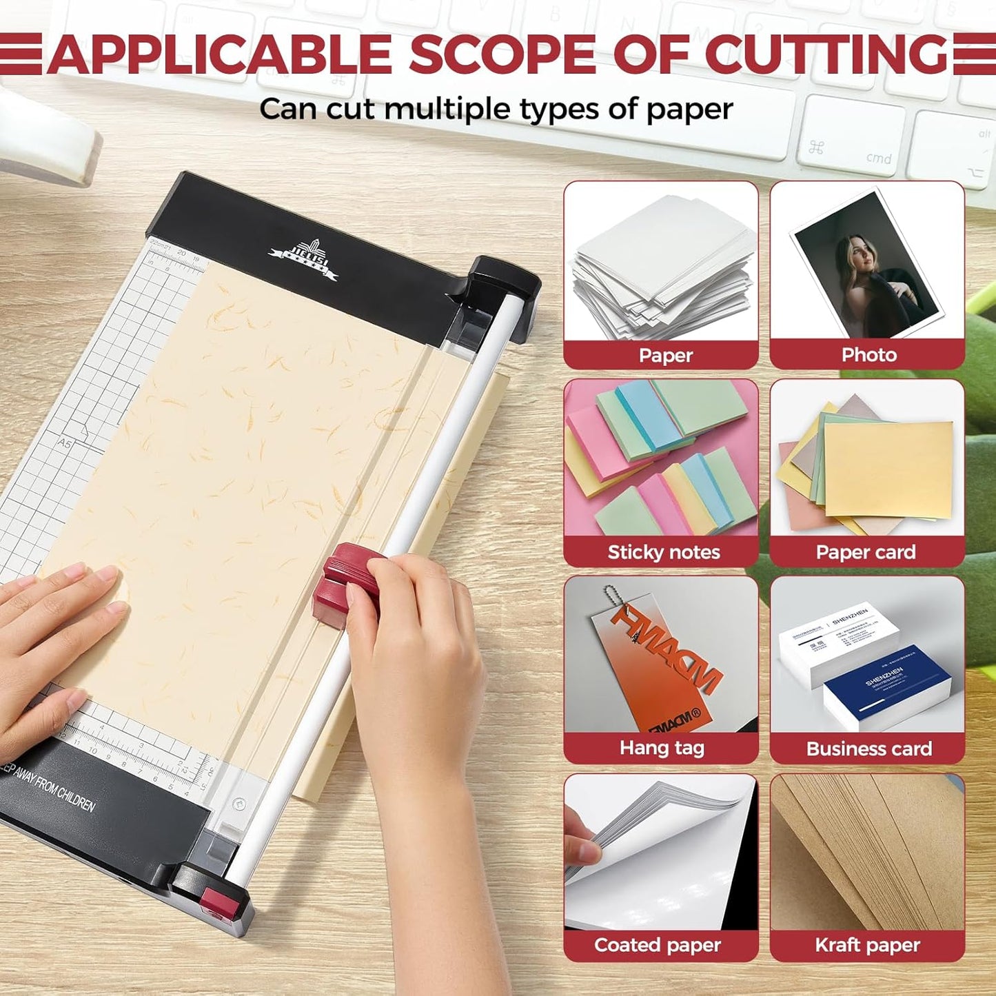 JIELISI A4 Guillotine Paper Cutter Scrapbooking Trimmer 12 Inch