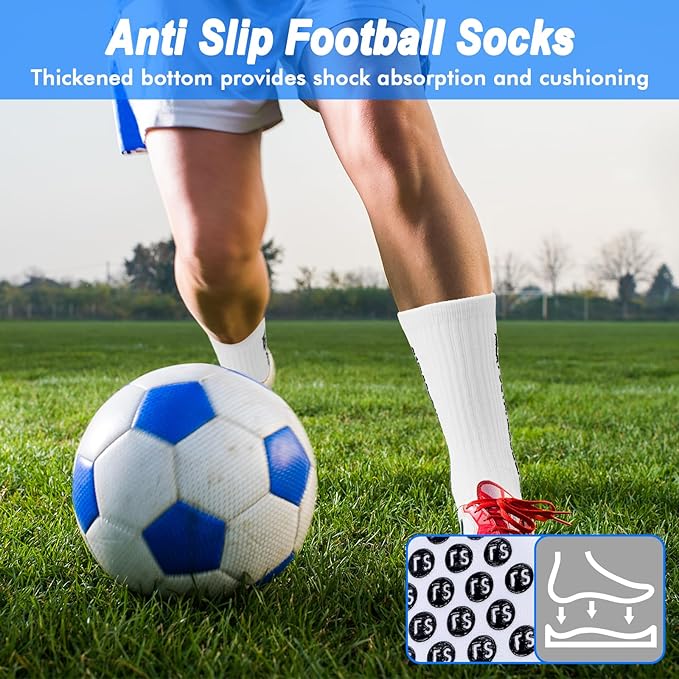 Football Grip Socks Non Slip Silicone Sports Socks Breathable 3 Pairs