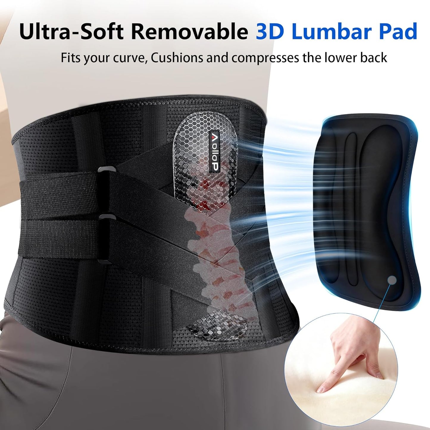 Lower Back Support Belt Pain Relief Brace Adjustable Lumbar Support Medium