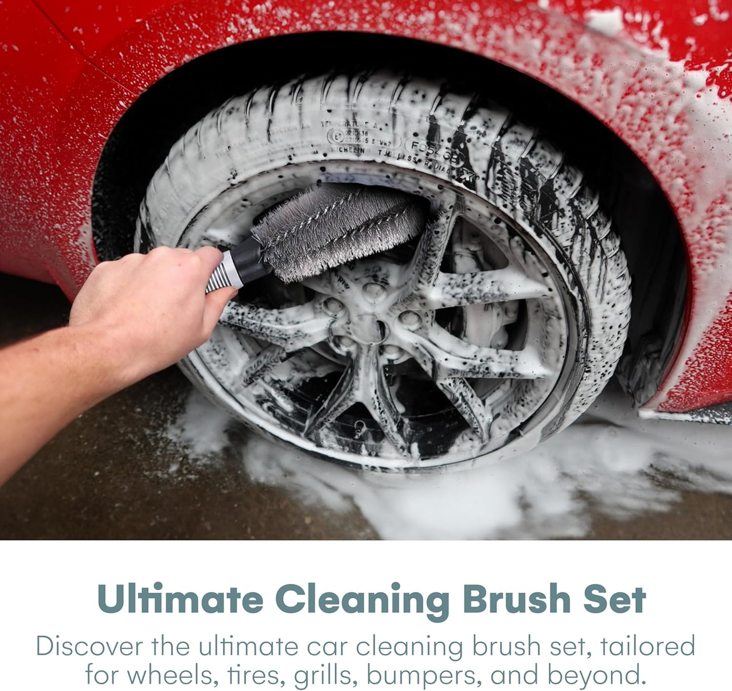 EasyGleam Cleaning Brushes Set of 5 – Auto Detailing Tools for Cars, Trucks, Bikes
