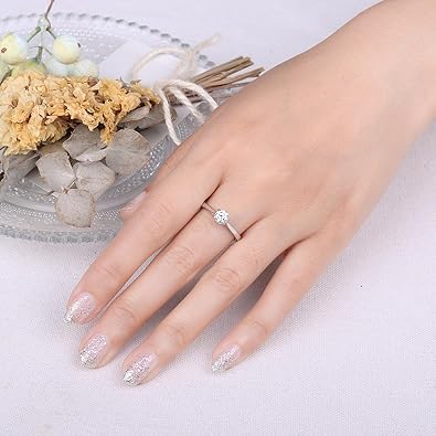 JewelryPalace 925 Sterling Silver CZ Engagement Promise Ring Women B0BXLZBD6S