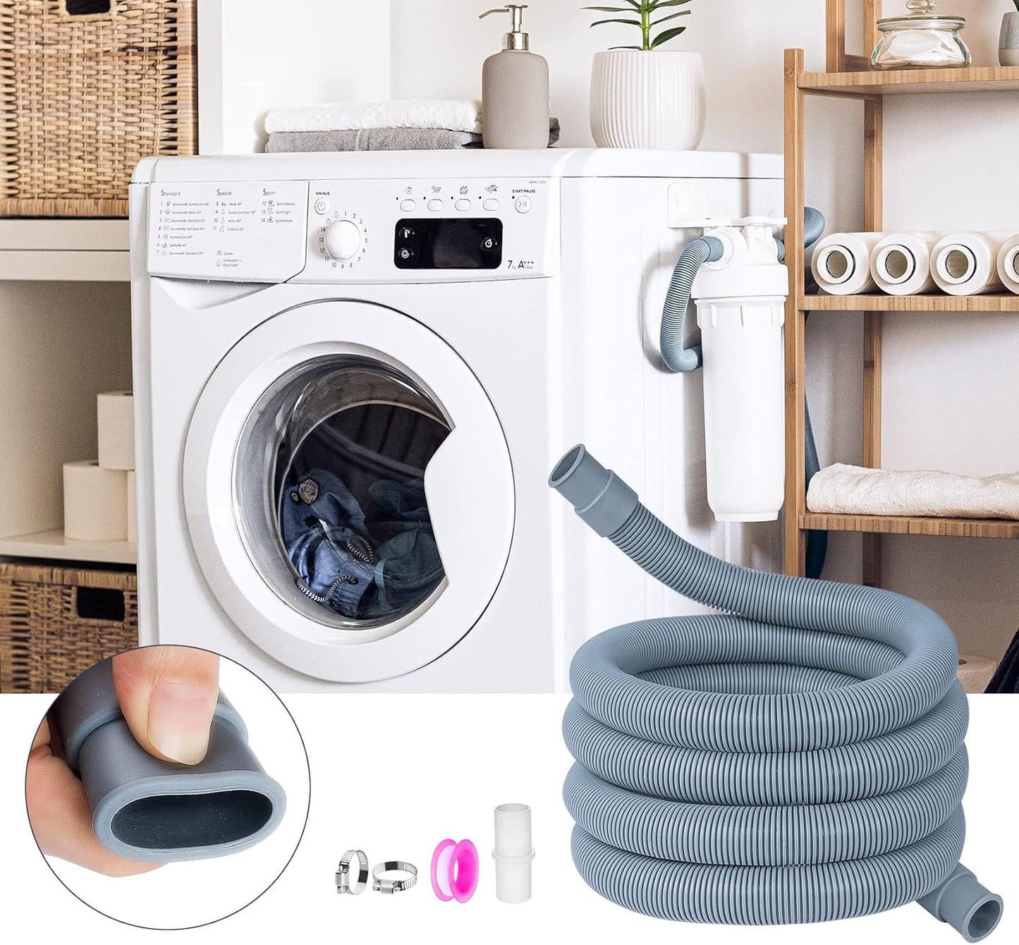 Universal Washing Machine Dishwasher Drain Hose Extension Kit 2.5m