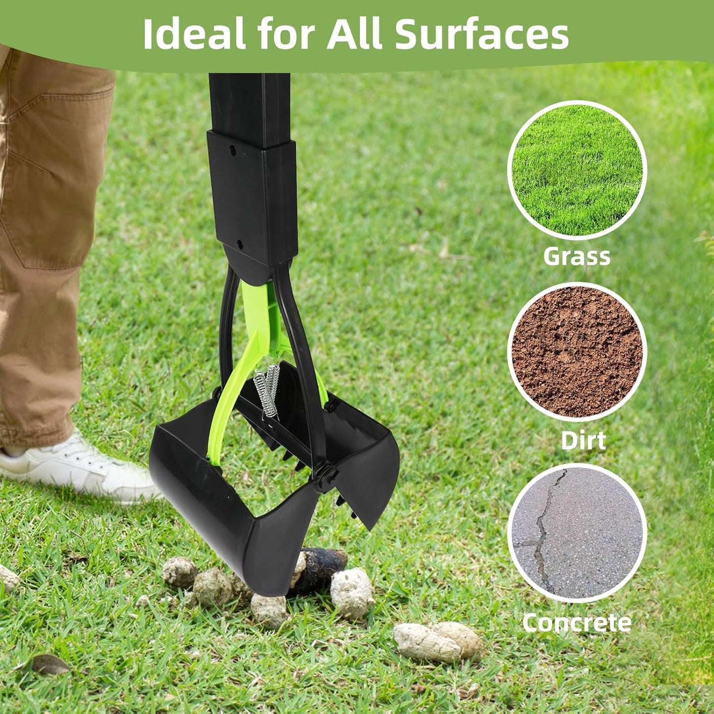 WVacFre 70cm Long-Handle Pet Pooper Scooper – Durable Dog Waste Removal Tool