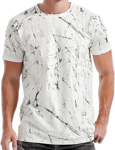 Mens Round Neck T Shirt Short Sleeve Pre Shrunk Breathable White