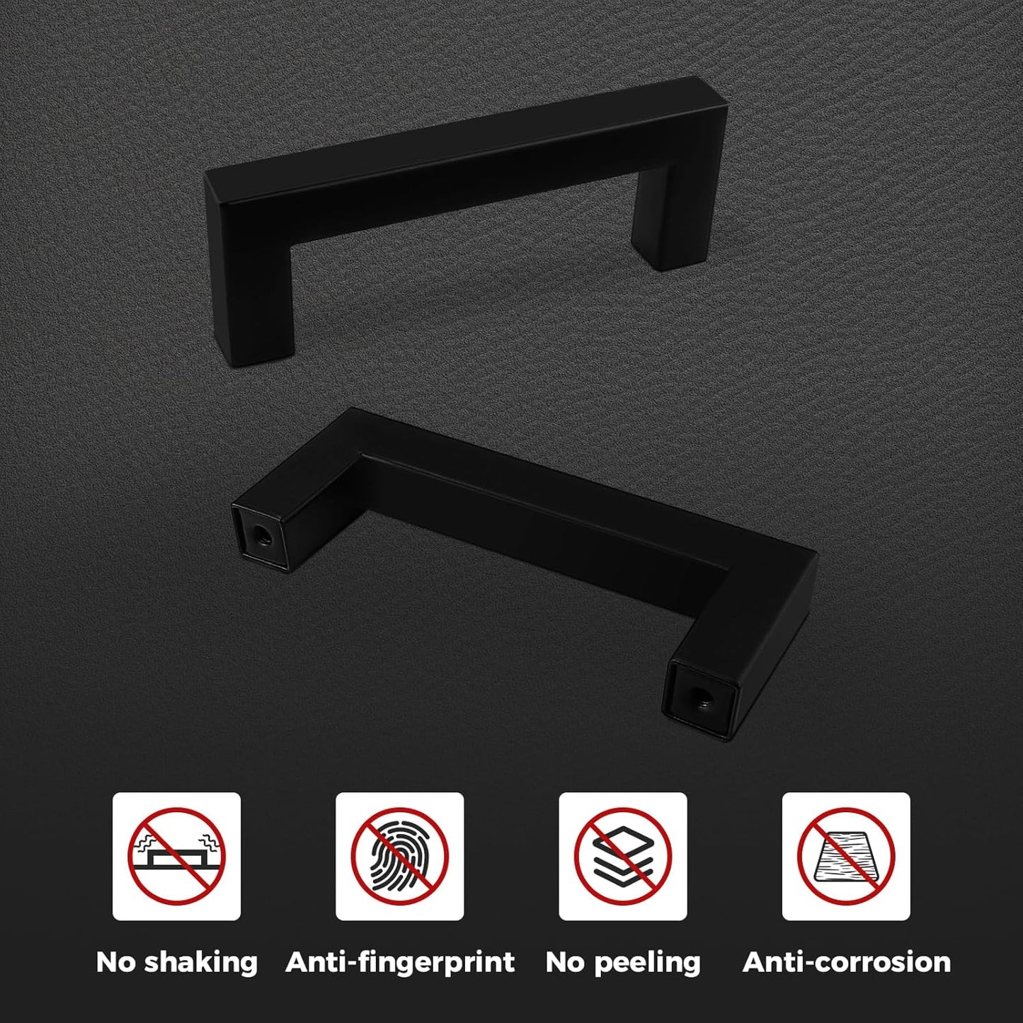 PinLin 20× Stainless Steel Cabinet Handles 76 mm Hole‑Centre, 12 mm – Modern