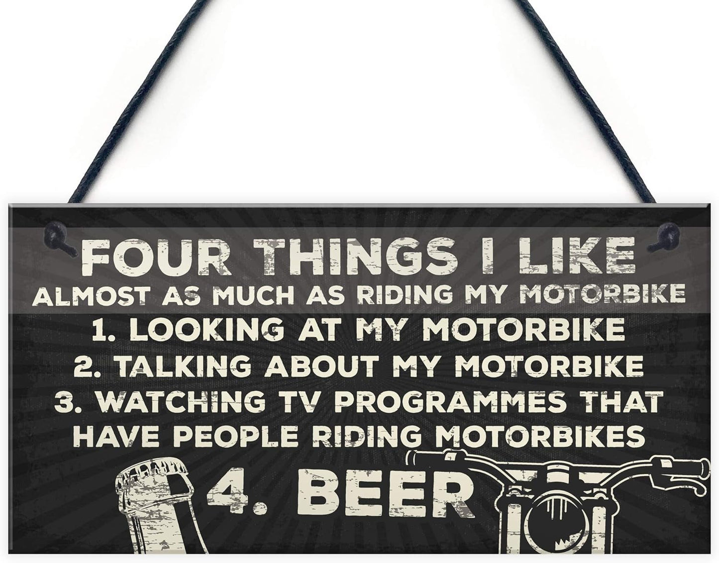 Red Ocean Biker Man Cave Sign Motorbike Garage Plaque Gift For Dad Husband
