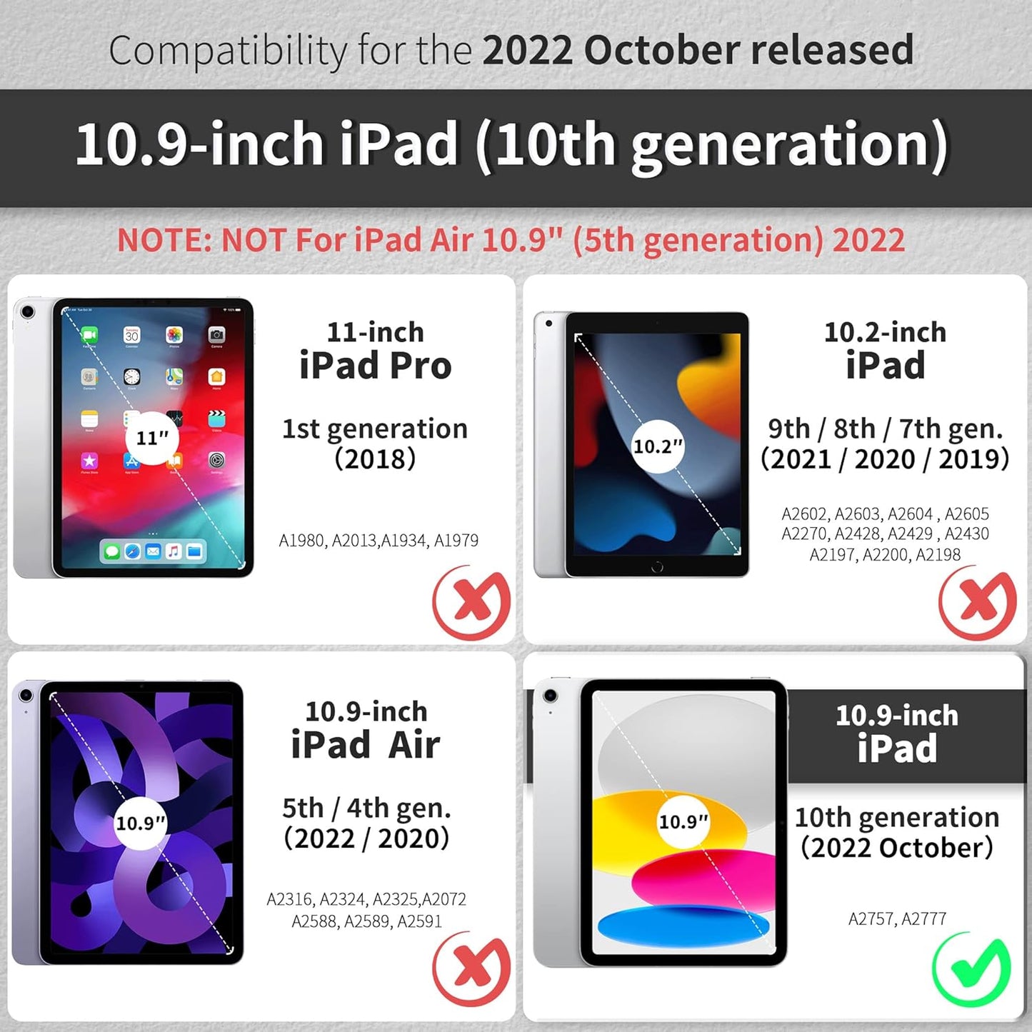 CACOE iPad 10th Gen 10.9 Case with Pencil Holder TPU Smart Cover