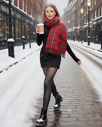 Womens Fleece Lined Thermal Tights Sheer Look Thick Winter Leggings