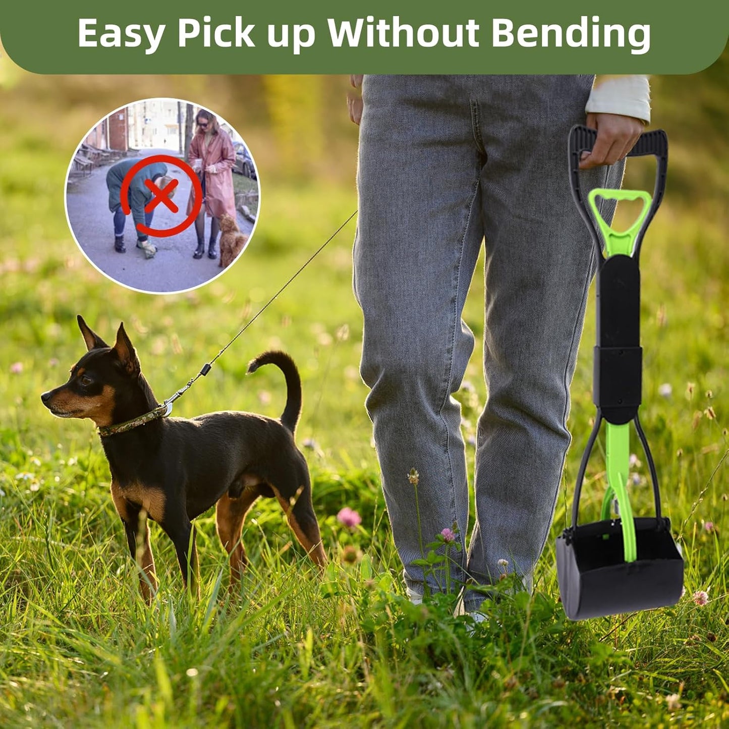 WVacFre 70cm Long-Handle Pet Pooper Scooper – Durable Dog Waste Removal Tool