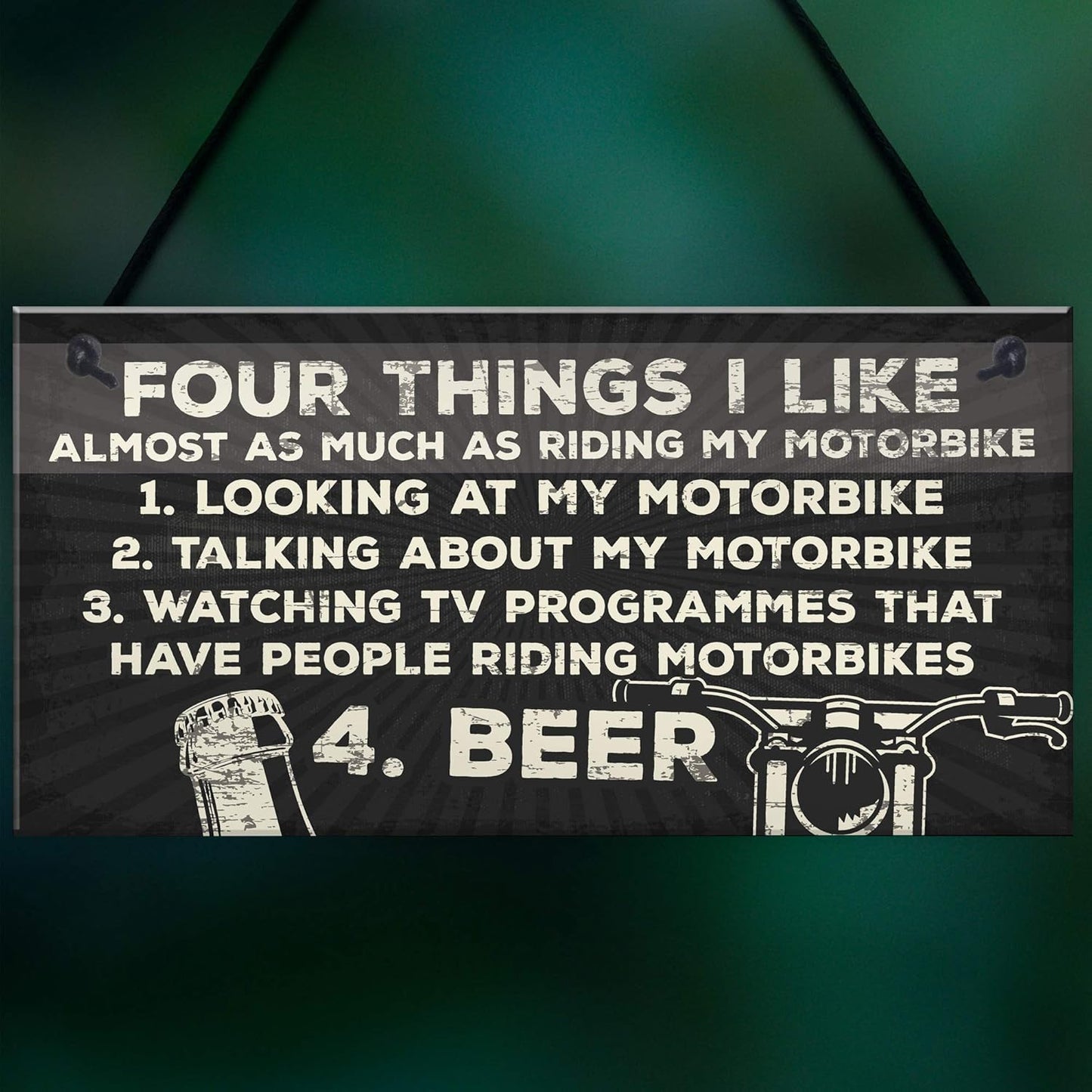 Red Ocean Biker Man Cave Sign Motorbike Garage Plaque Gift For Dad Husband
