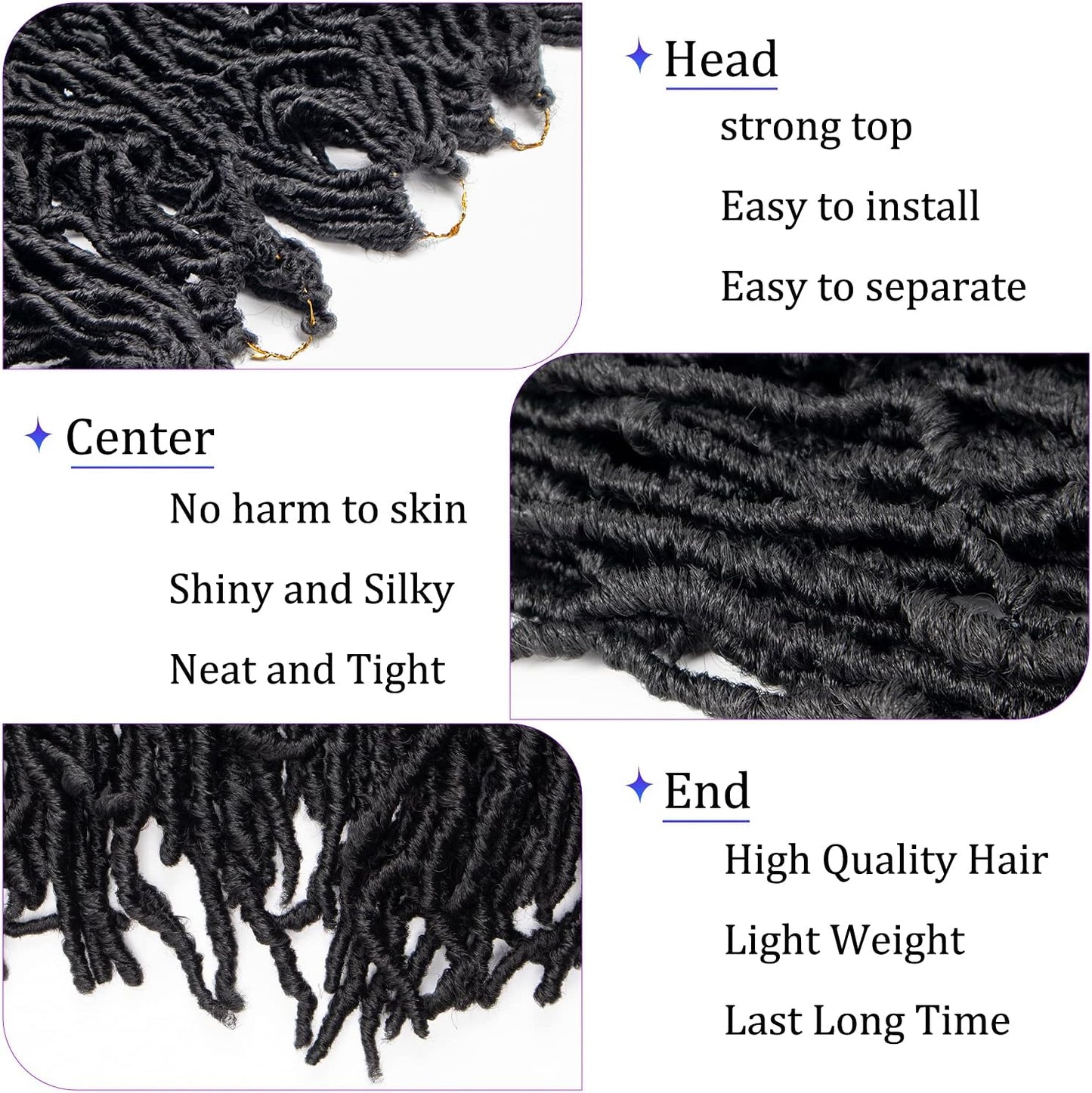 Crochet Pre Looped Goddess Box Braids Synthetic Hair Extensions