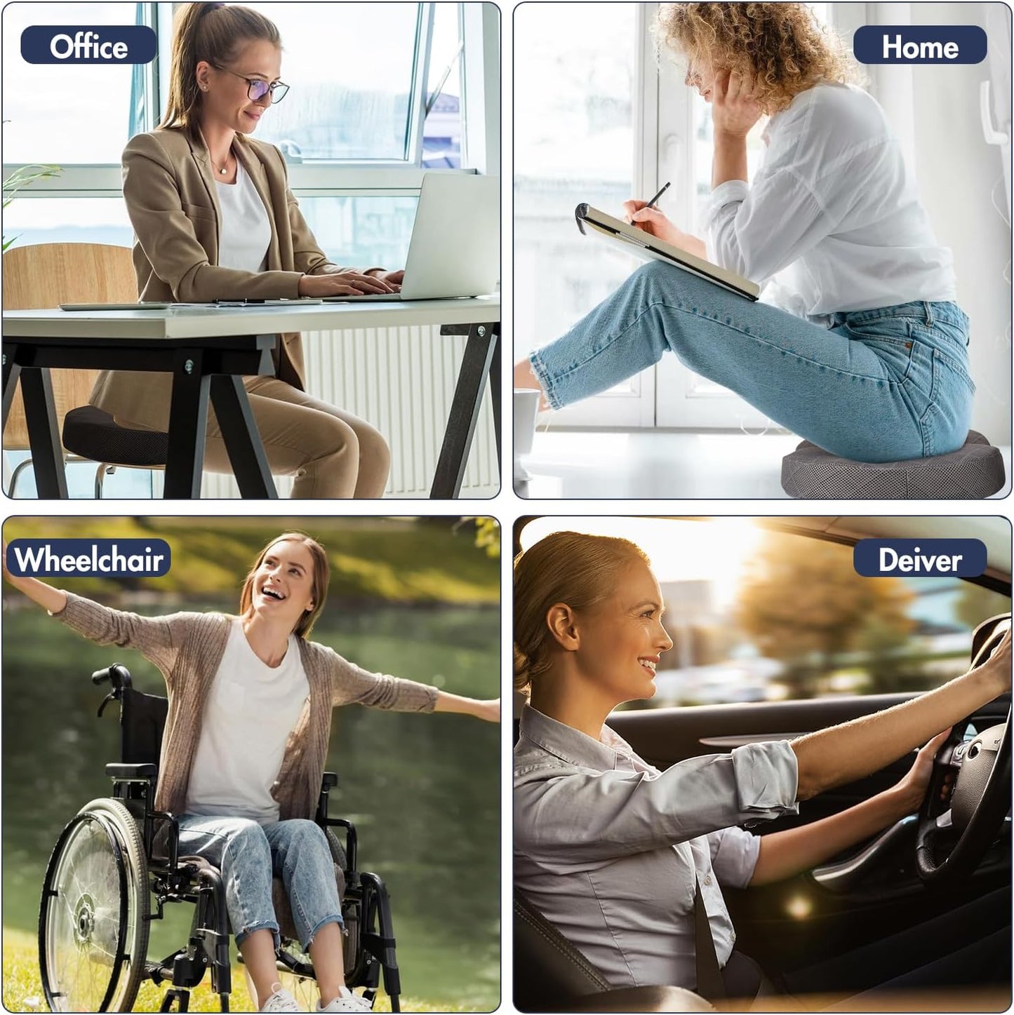 Gel Donut Cushion for Hemorrhoids & Tailbone Pain Relief