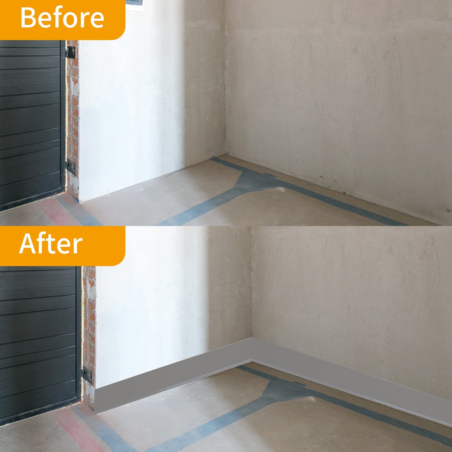 Self Adhesive Skirting Board Trim Flexible PVC Waterproof Wall Floor