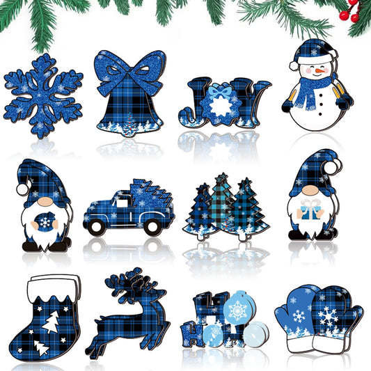 HBell 48pcs Wooden Christmas Ornaments – Festive Tree Decorations Set