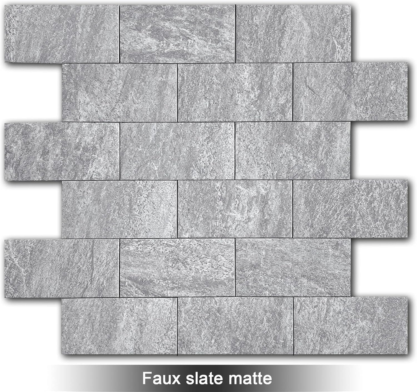 BeNice Peel & Stick 3D Travertine Grey Backsplash Tiles