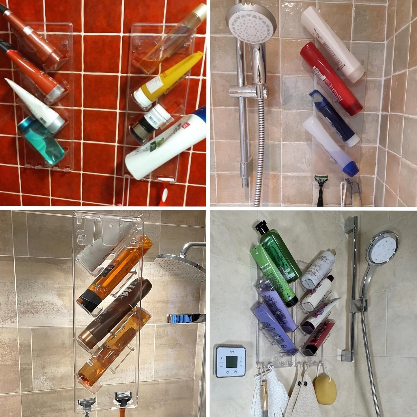 No Drill Shower Caddy Bathroom Organiser Rack 2 Pack Rustproof