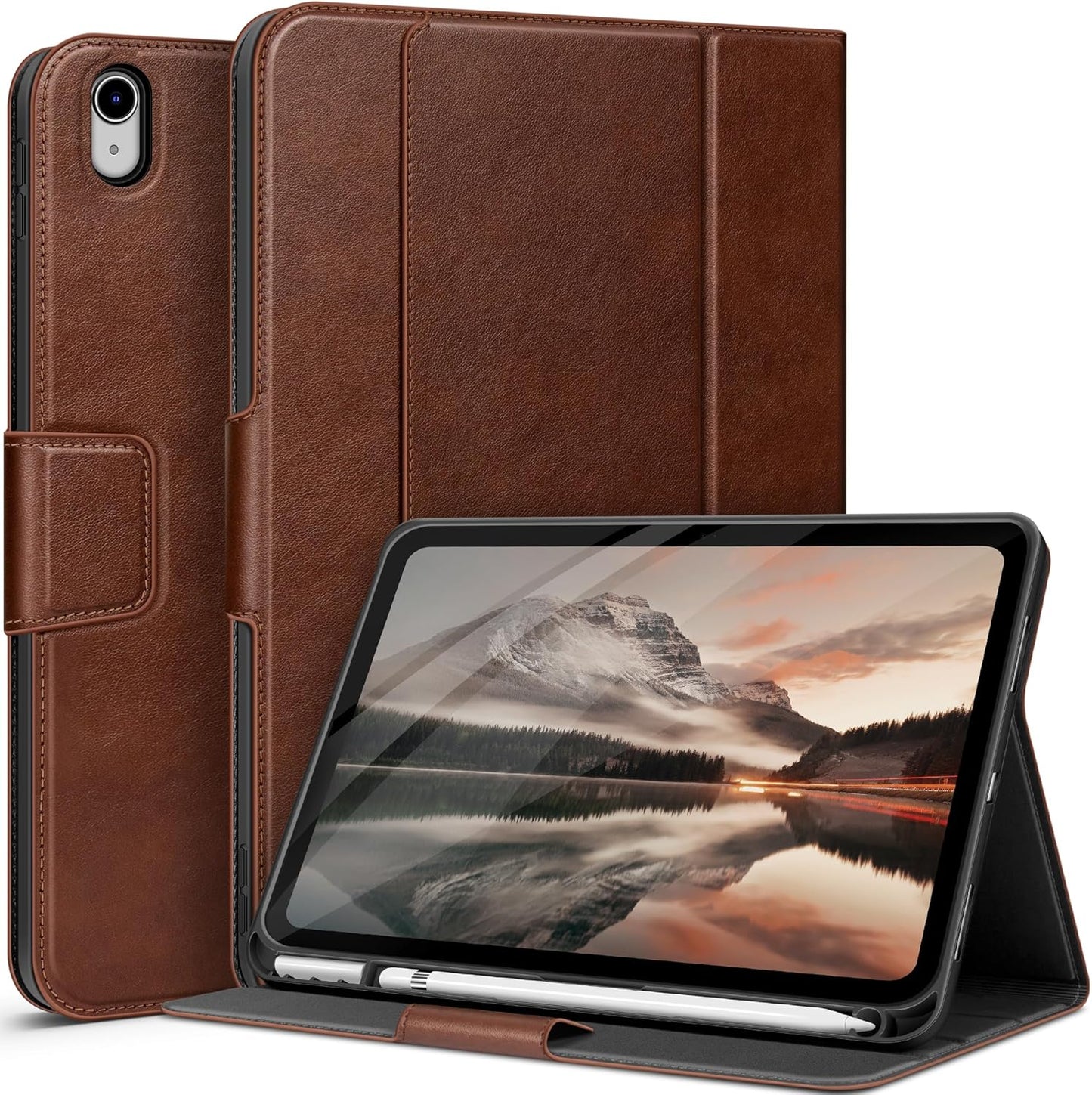 AUAUA iPad 10th/11th Gen Case Leather Stand Cover Pencil Holder