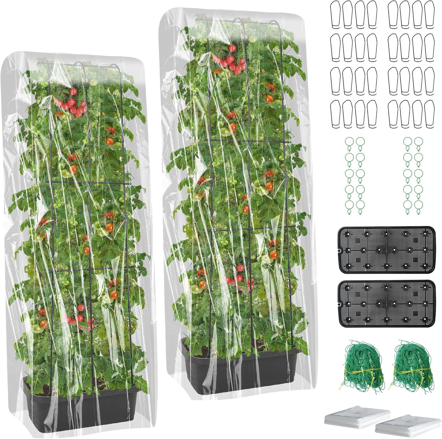 JonesHouseDeco 2Pcs Self-Watering Planter with Trellis for Veggies & Vines