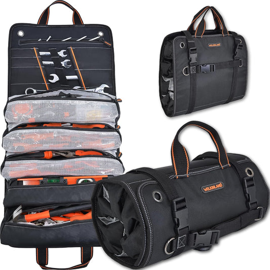 WELKINLAND Roll‑Up Tool Organiser – 13 Pockets, Heavy‑Duty, Portable Tool Roll