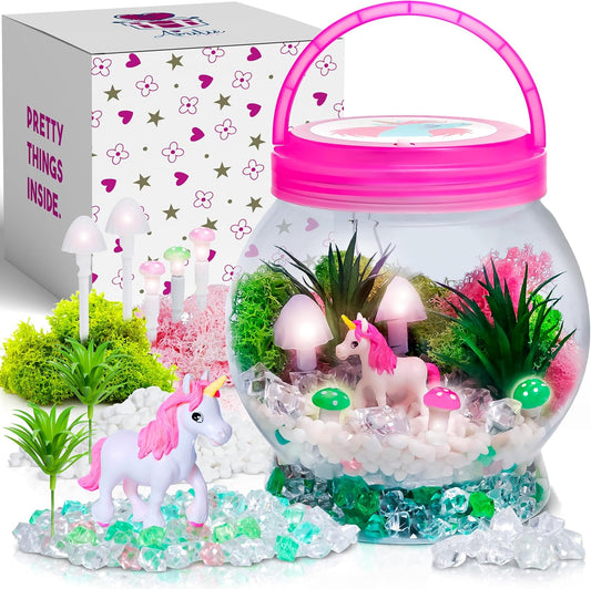Light-Up Unicorn Terrarium Kit for Kids – DIY Unicorn Night Light, Creative Gift