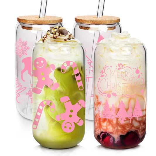 ANOTION 18 oz Christmas Coffee Tumbler with Lid & Straw – Festive Holiday Gift