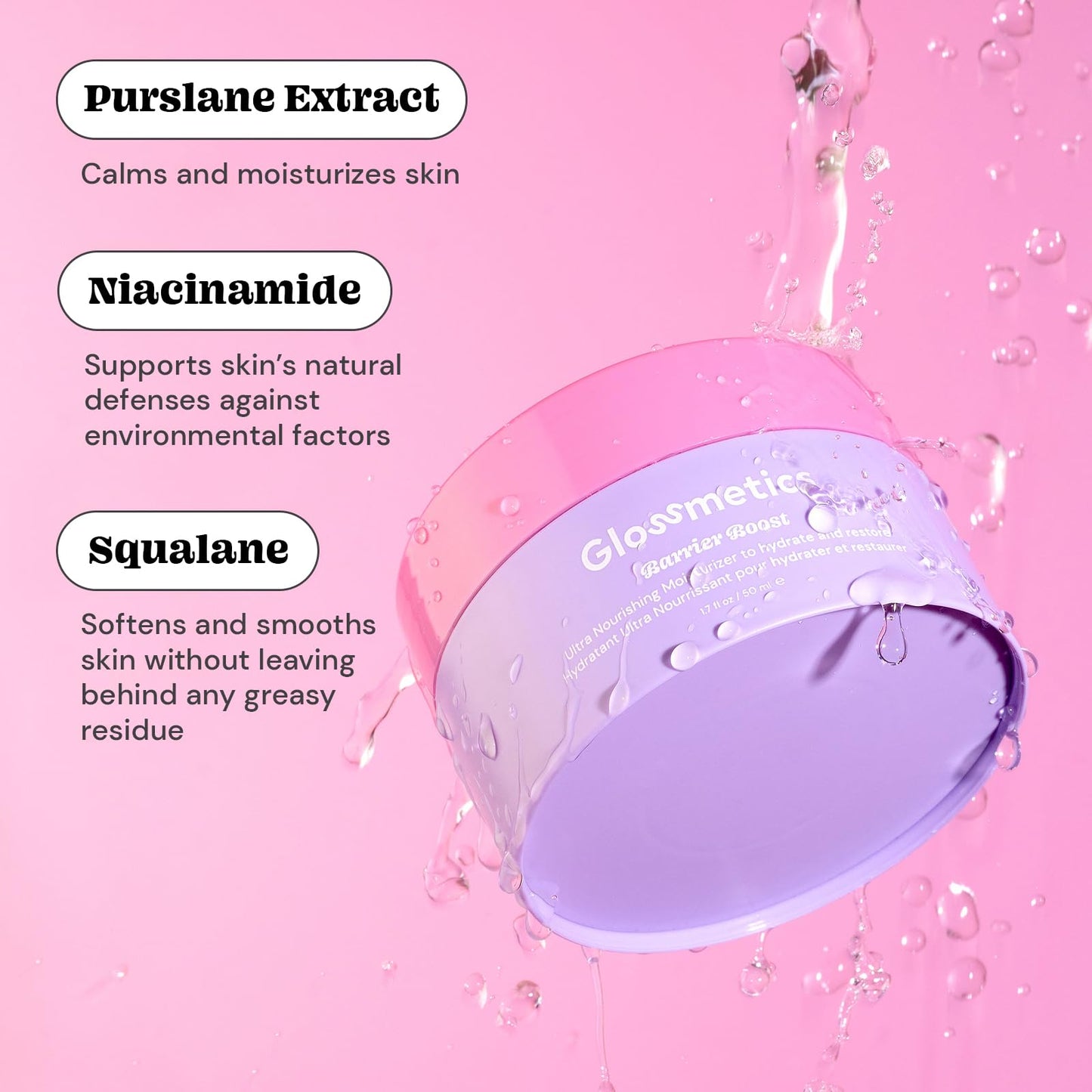 Glossmetics Ultra Nourishing Vegan Face Moisturizer - 50ml Hydrating Barrier Repair Cream