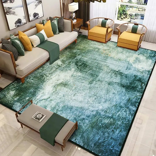 Large Blue-Green Abstract Area Rug - Soft, Non-Slip, Durable (200x270cm)