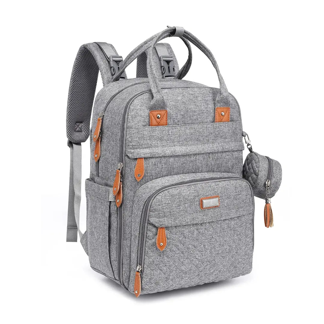 BabbleRoo Baby Diaper Backpack with Changing Mat & Pacifier Holder