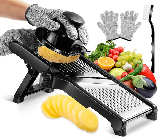 MASTERTOP Mandoline Vegetable Slicer – Stainless Steel Adjustable Kitchen Tool