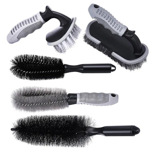 EasyGleam Cleaning Brushes Set of 5 – Auto Detailing Tools for Cars, Trucks, Bikes