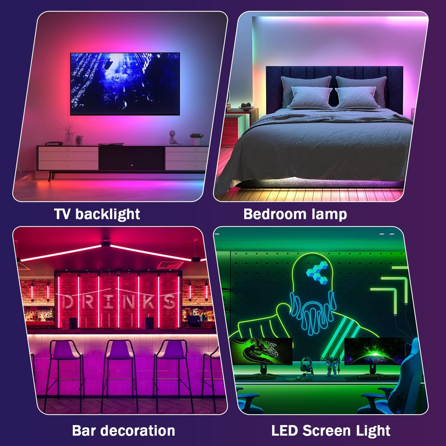 Glitzerlife 10M RGB LED Strip Light with Bluetooth & Music Sync Control