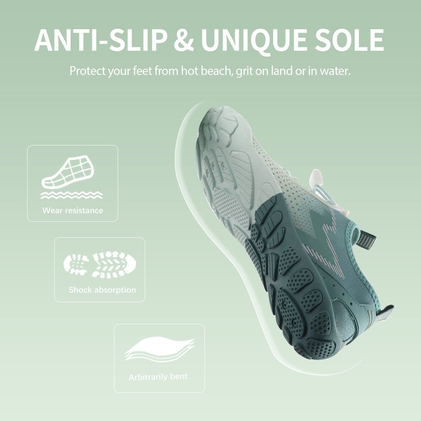 Water Shoes Barefoot Quick Dry Aqua Swim Hiking Trainers Non Slip 5UK