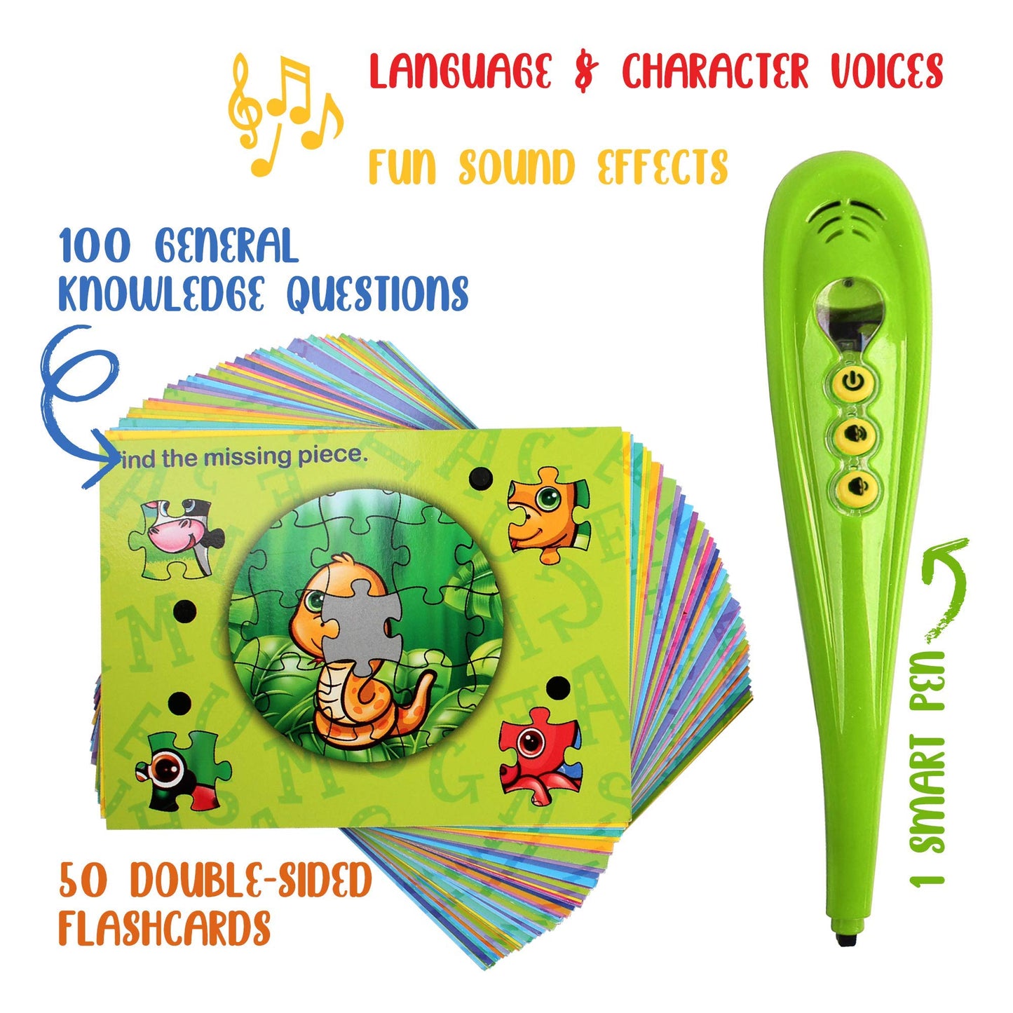 Smart Talking Pen Alphabet Flashcards Interactive Learning Toy Kids