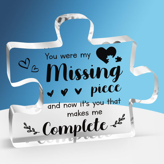 Buioata Acrylic Puzzle Plaque “You Complete Me” Romantic Gift for Partner