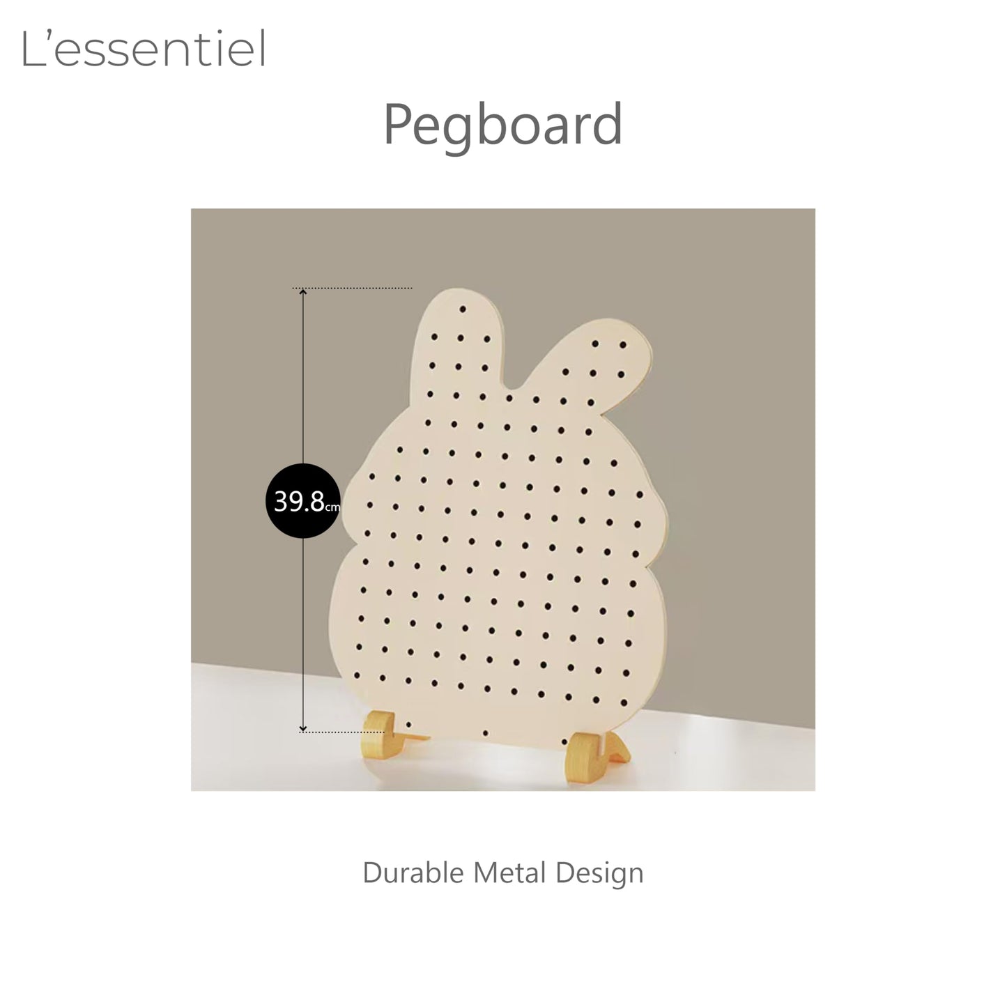 Rabbit Pegboard Desk Organiser with Shelves & Colour Pegs (Freestanding)