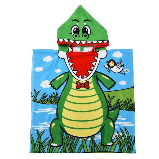 TranquilBeauty Alligator Kids Beach Cover Up Swimming Towel - Poncho Hooded Swim Towels