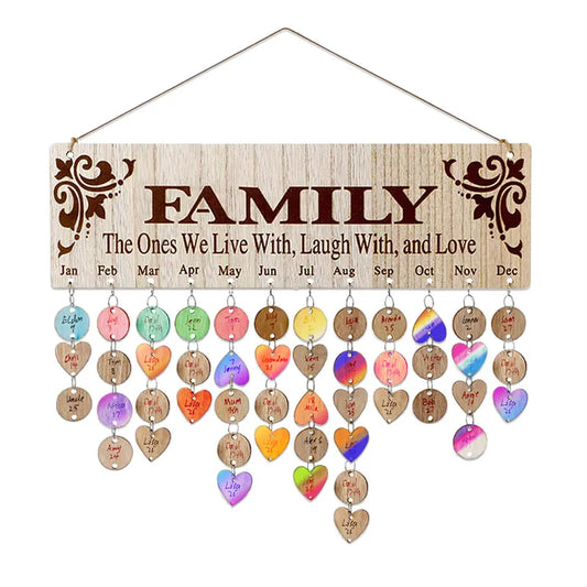 Wooden Family Planner Hanging Board, DIY Date Chart Reminder