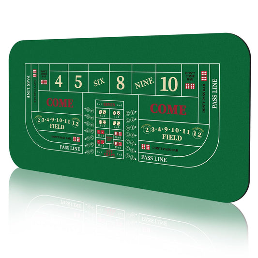 FURUISEN 8‑Player Professional Poker Mat 180x90 cm – Foldable, Neoprene & Slip‑Resistant