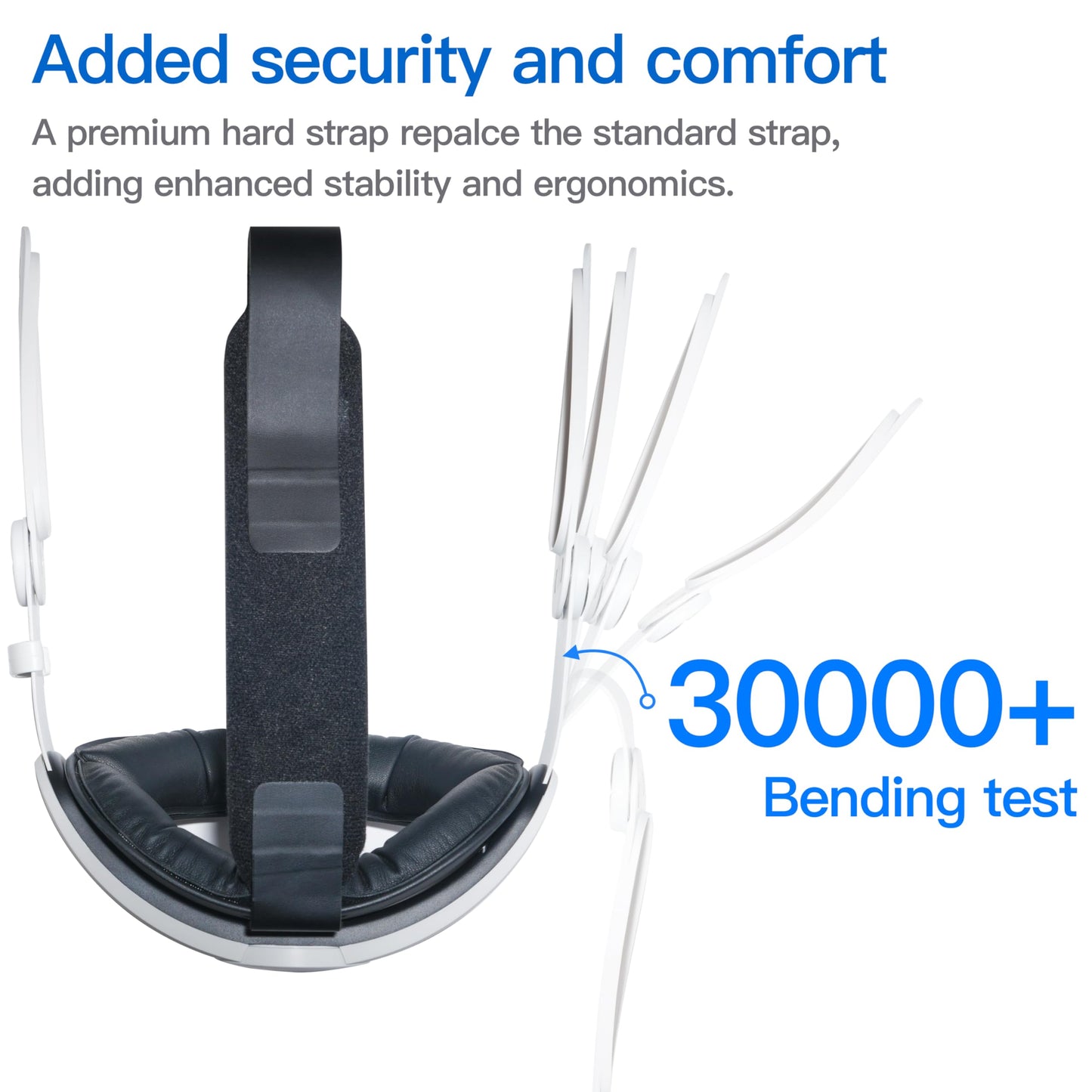 Adjustable Head Strap for Meta Quest 3 VR Headset - ABS + Foam, White