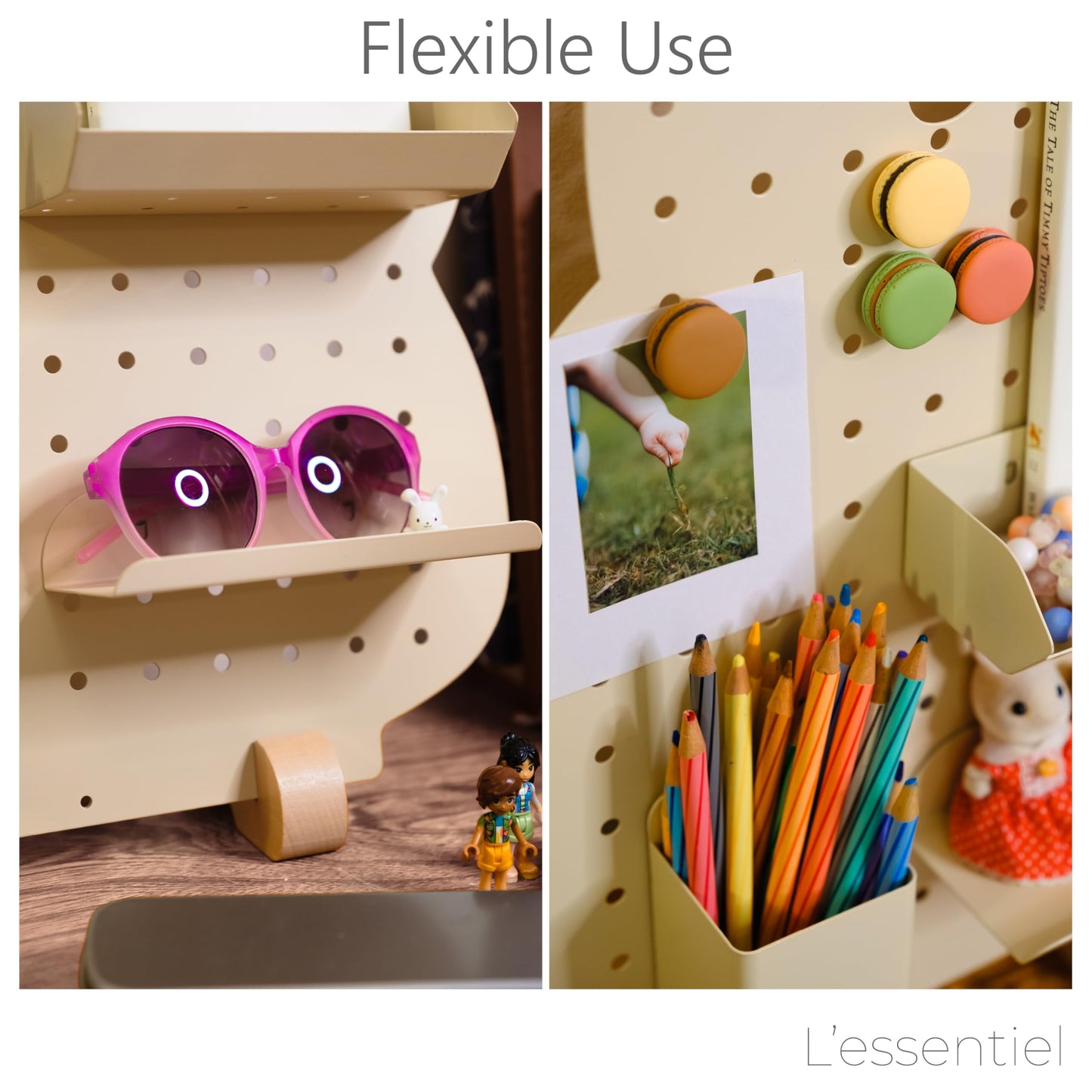 Rabbit Pegboard Desk Organiser with Shelves & Colour Pegs (Freestanding)