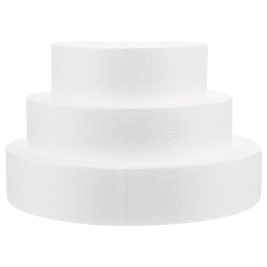 Round Foam Cake Dummies 3-Tier Fake Wedding Cake Styrofoam Display Model 15-25cm