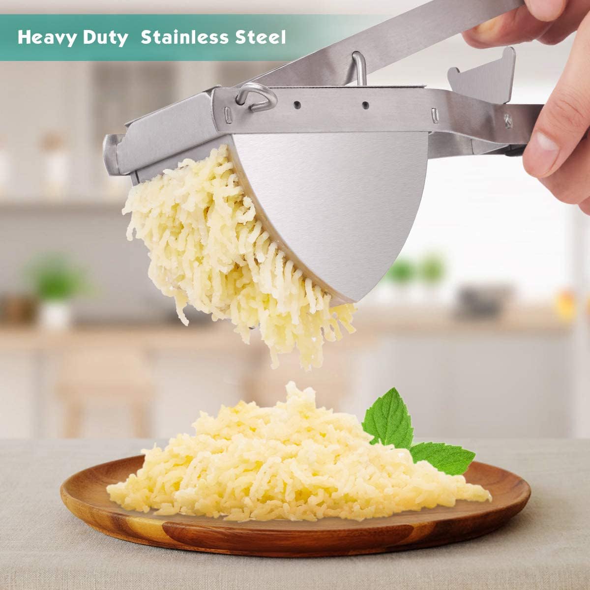 SUREWIN Stainless Steel Potato Ricer & Masher Press with Silicone Handle