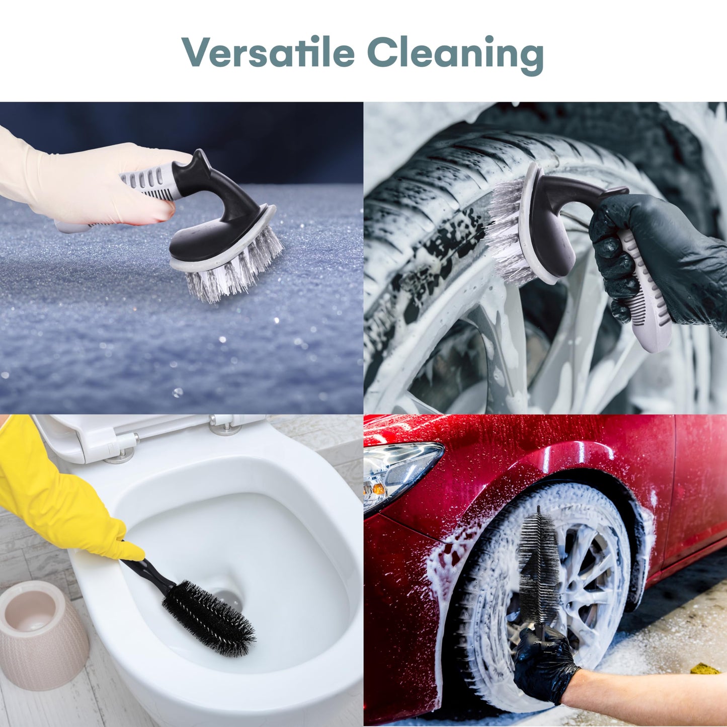 EasyGleam Cleaning Brushes Set of 5 – Auto Detailing Tools for Cars, Trucks, Bikes