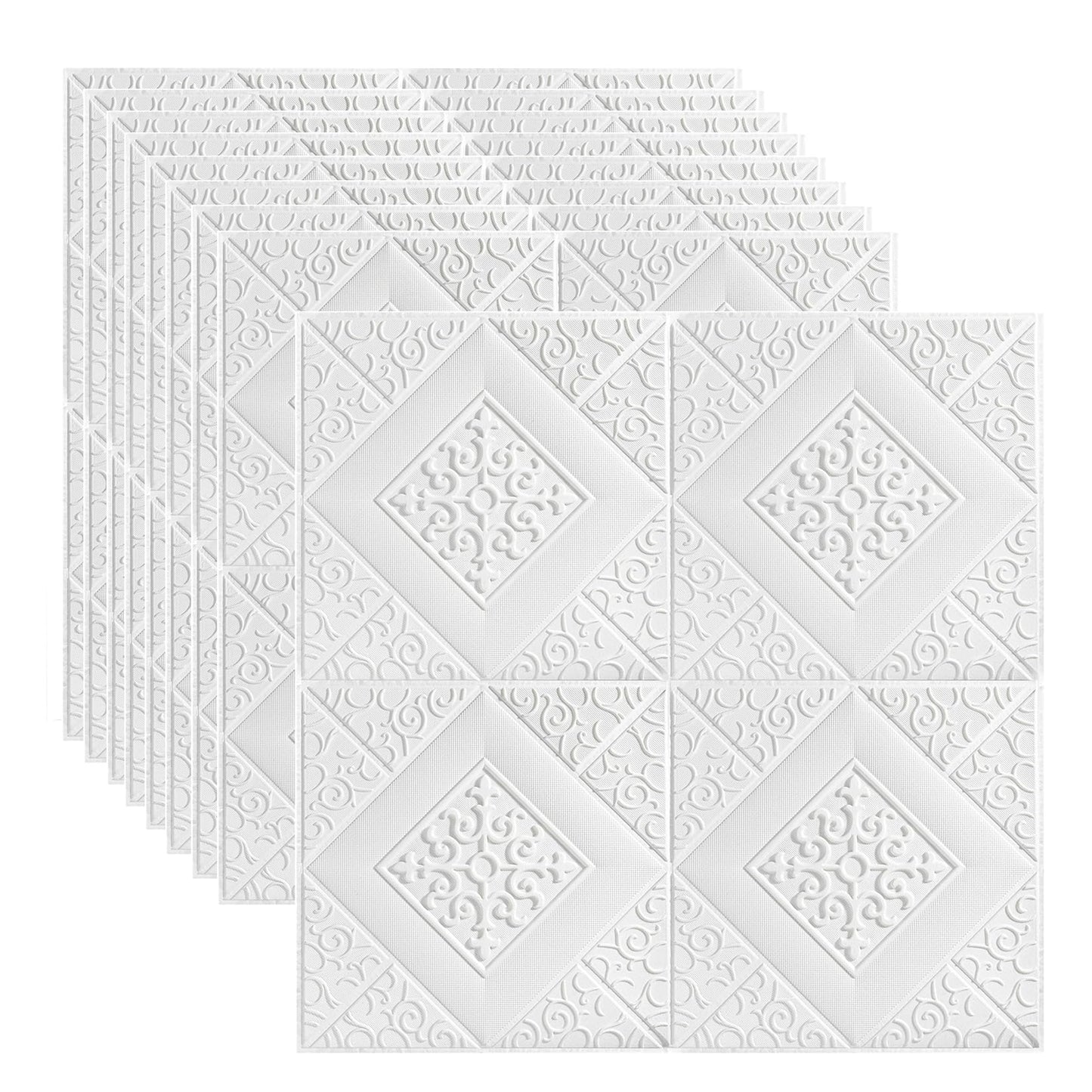 3D Peel and Stick Wall Panels 9 Pack, 60cm x 60cm, Waterproof PE Foam