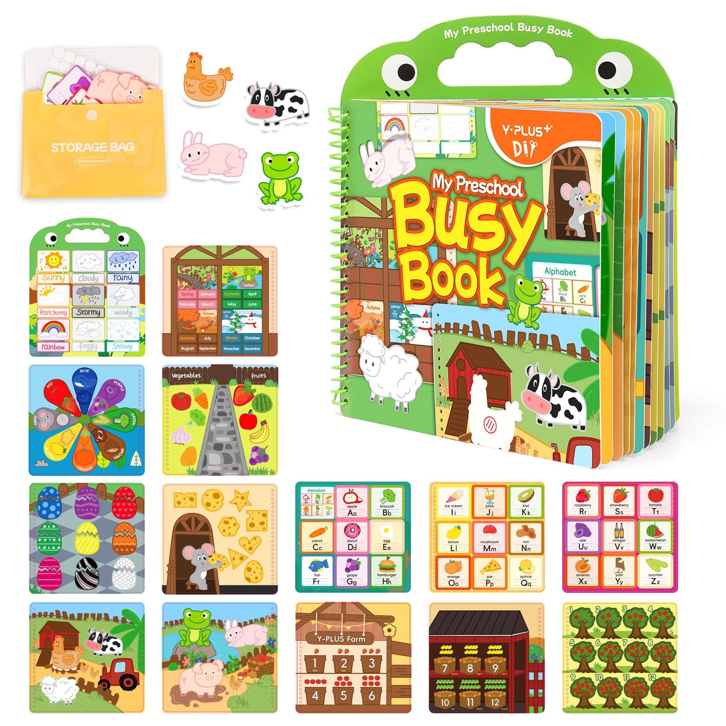 Montessori Busy Board Toddler Activity Book Sensory Learning Pages Multi