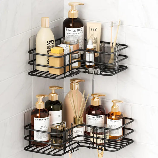 WELDUN No-Drill Corner Shower Caddy – Stainless Steel Bathroom Organiser