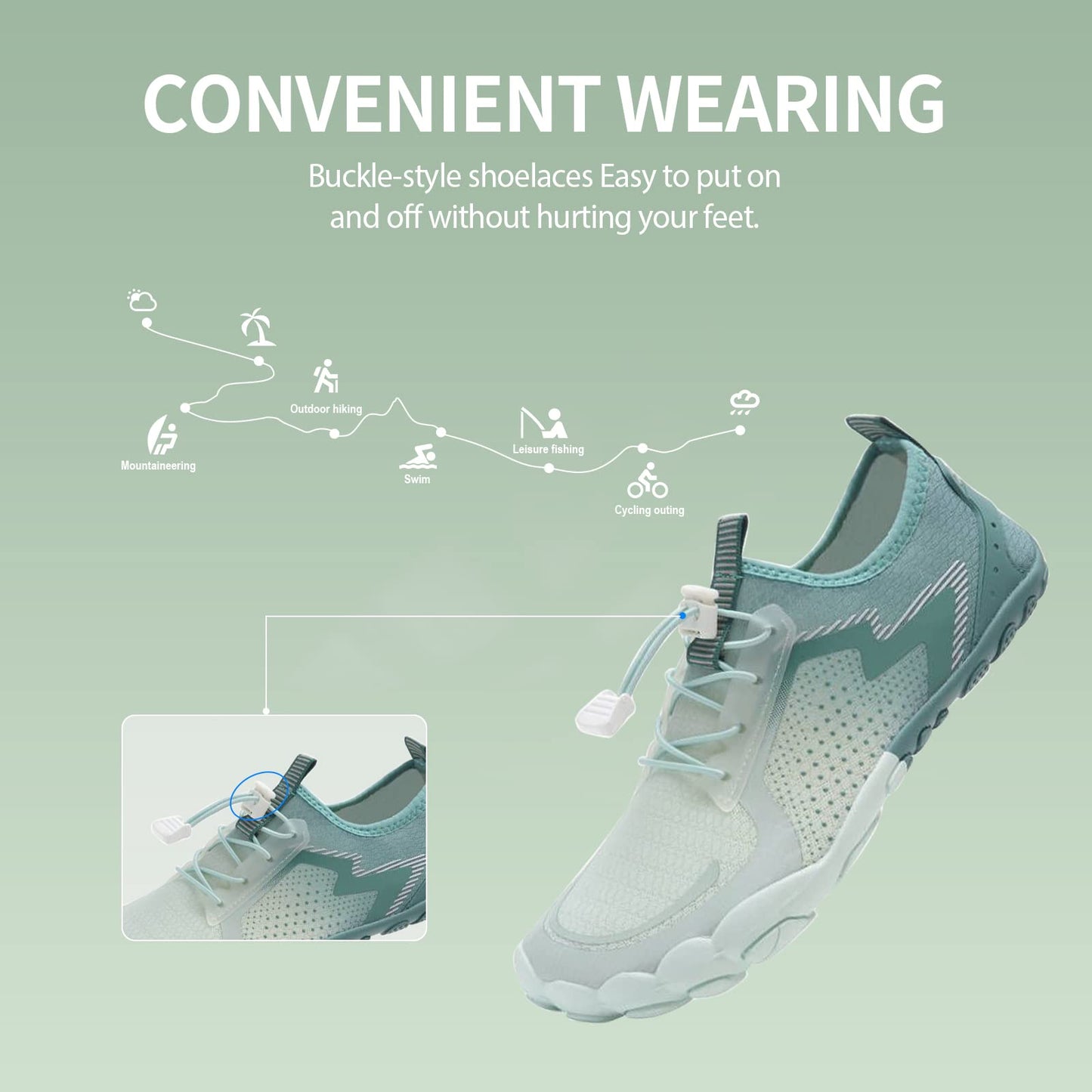 Water Shoes Barefoot Quick Dry Aqua Swim Hiking Trainers Non Slip 5UK