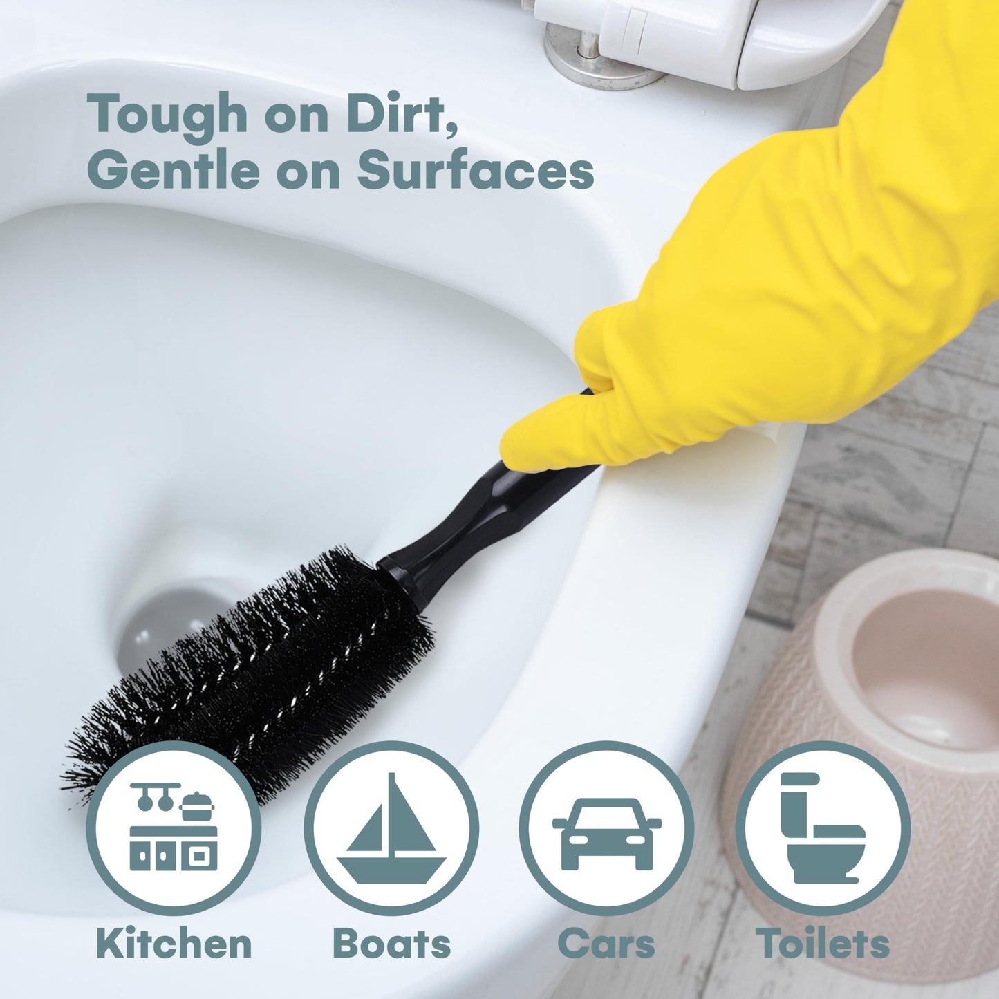 EasyGleam Cleaning Brushes Set of 5 – Auto Detailing Tools for Cars, Trucks, Bikes